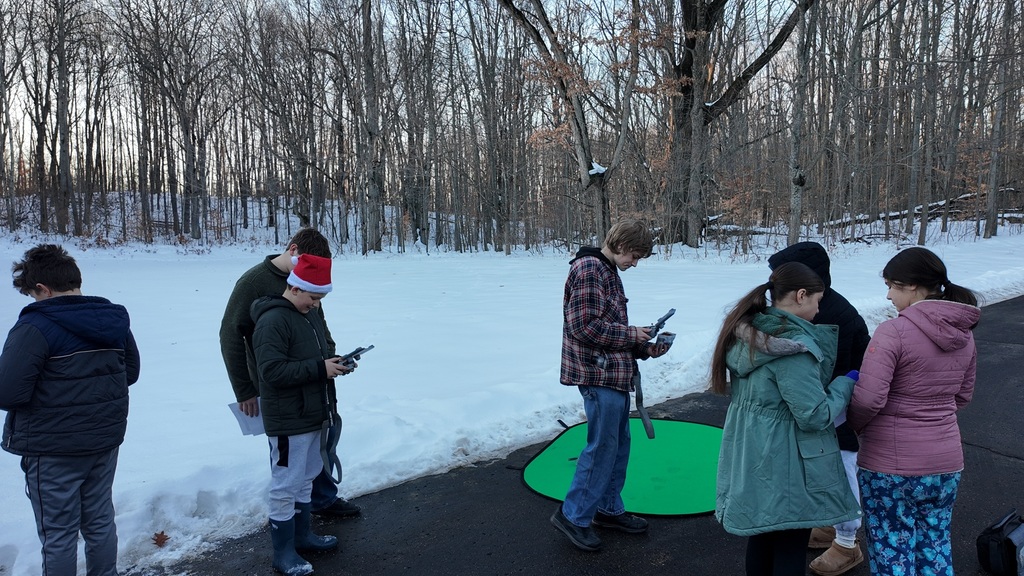 Students flying drones