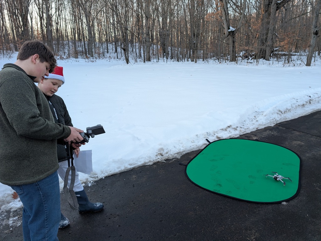 A final check before drone takeoff