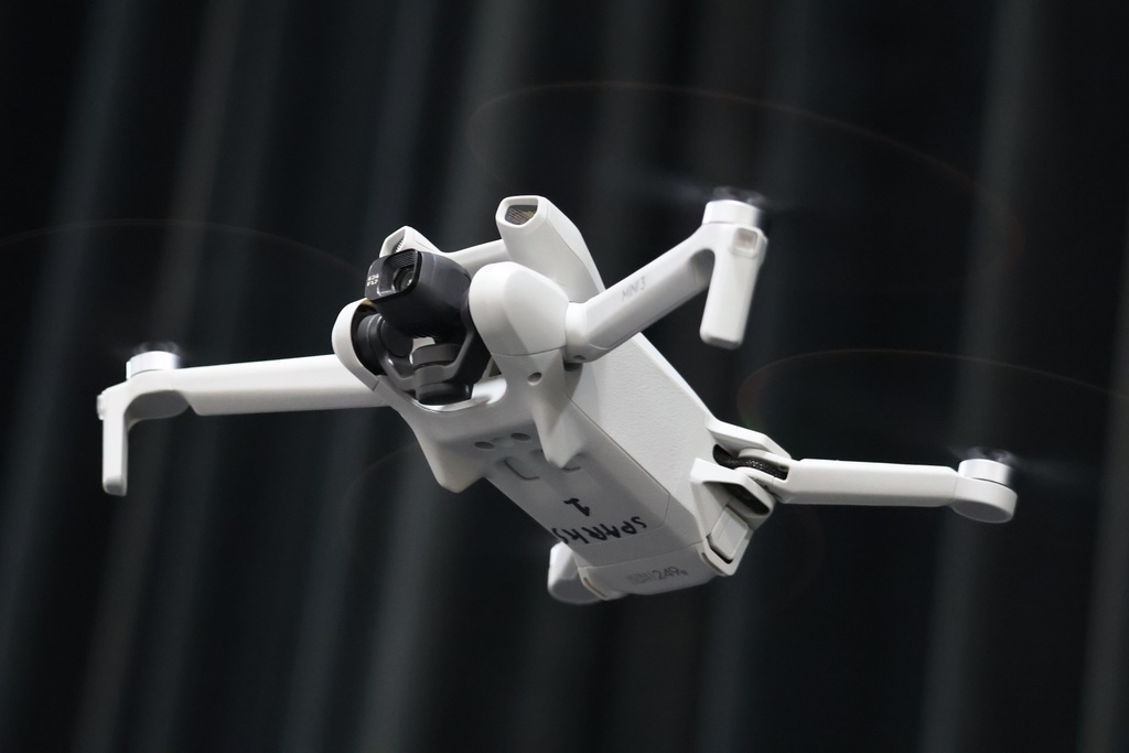 A drone hovers