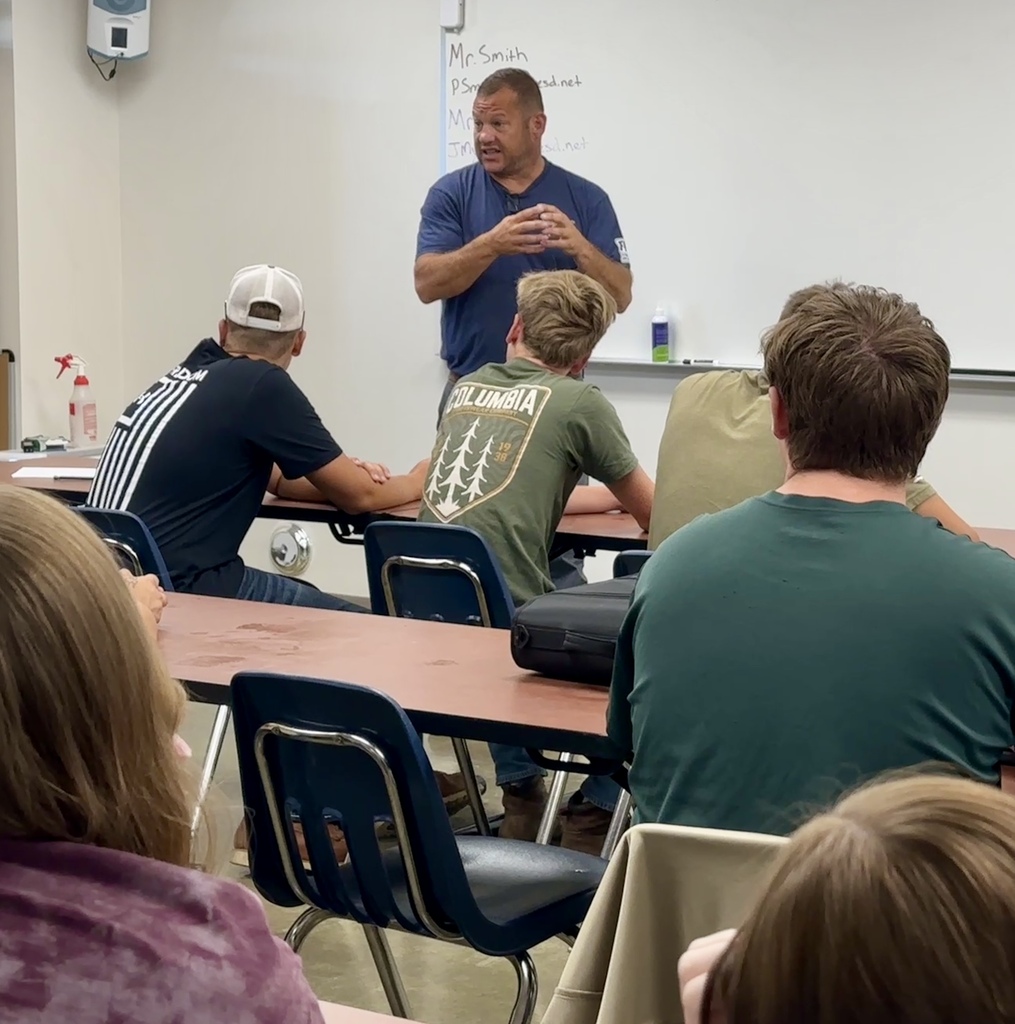 Construction Trades instructor talking to students