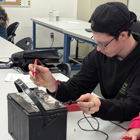 learning to use a multimeter with a car battery