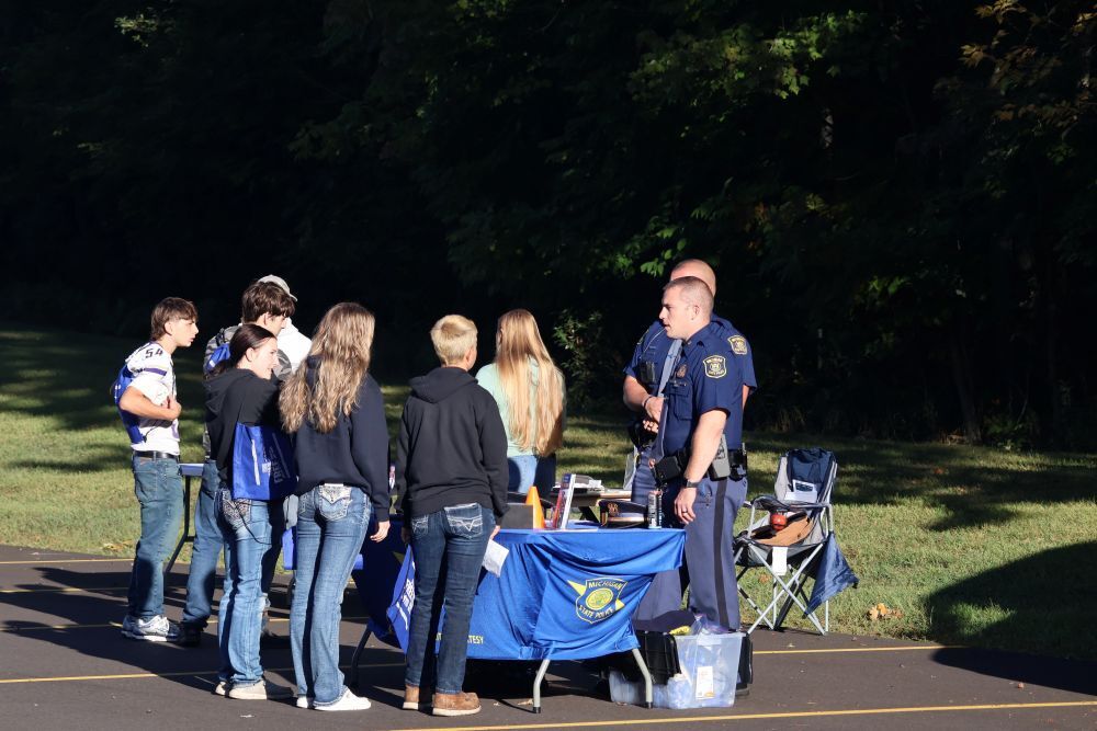 Senior Focus Day - Students talking to police officers