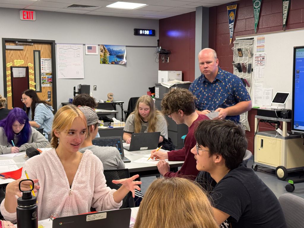 Students working a project together