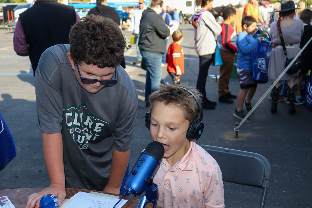 Kids creating sound effects