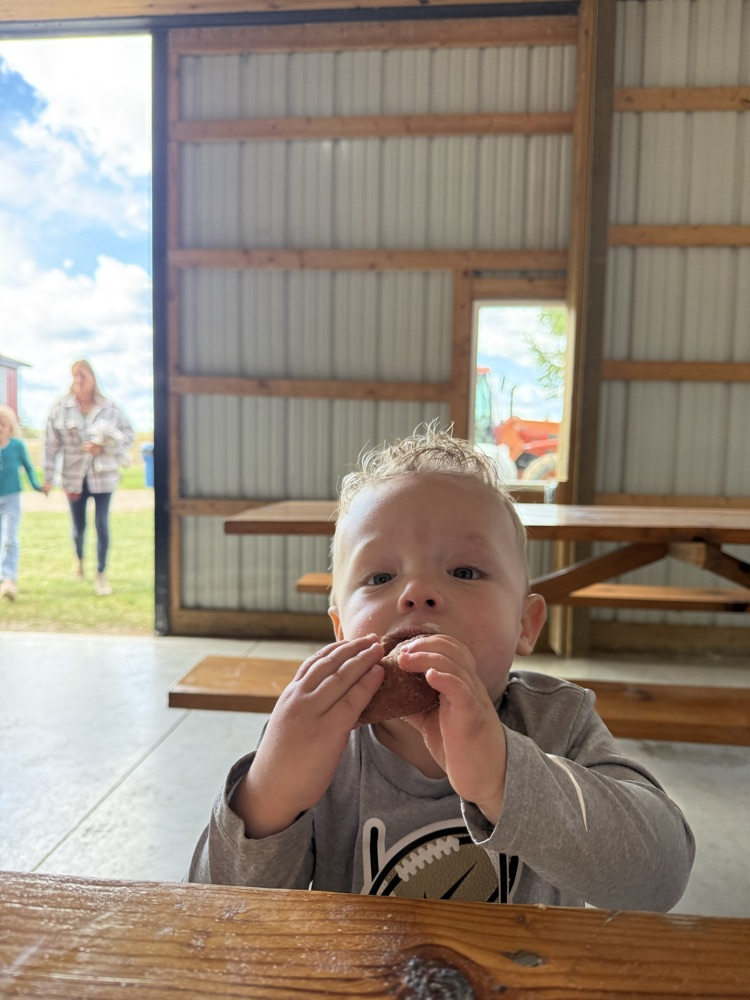 eating donuts