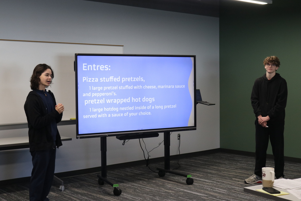 Male presenting project on TV