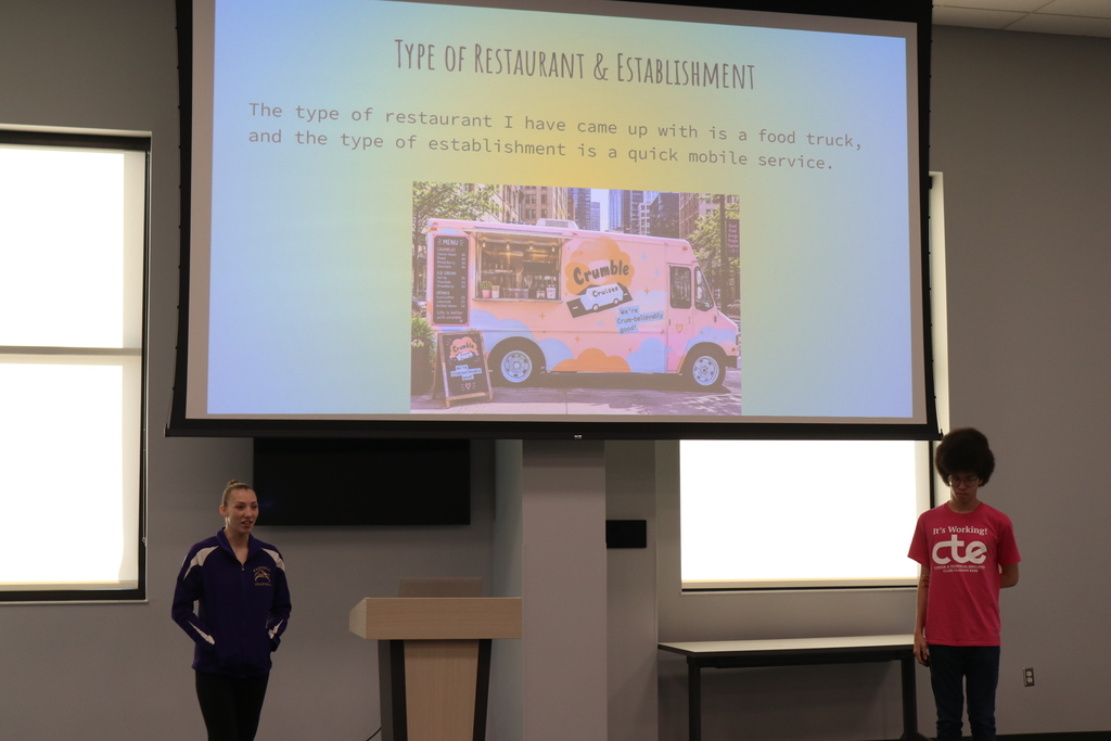 Student presenting a project