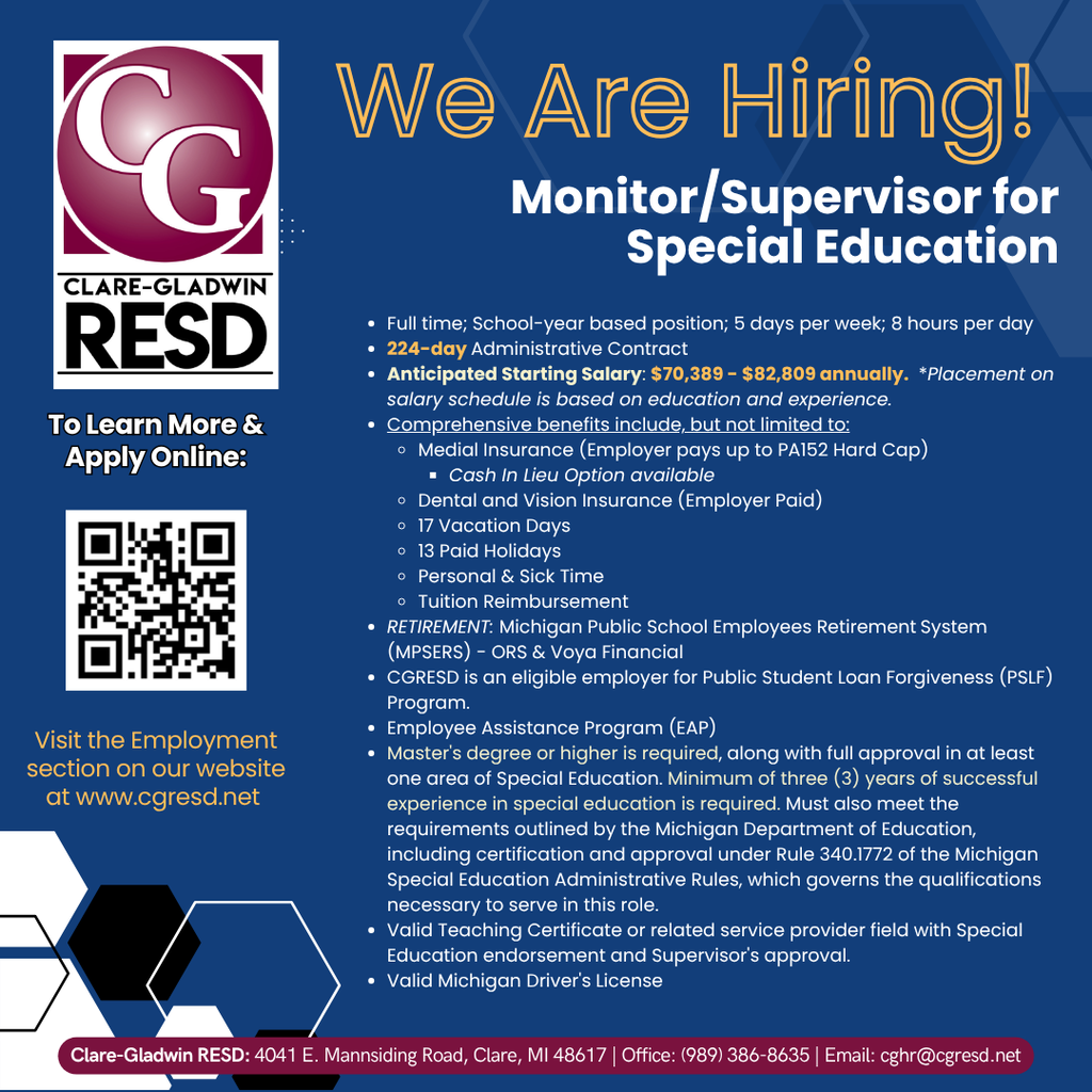 Job Posting - Monitor for Special Education