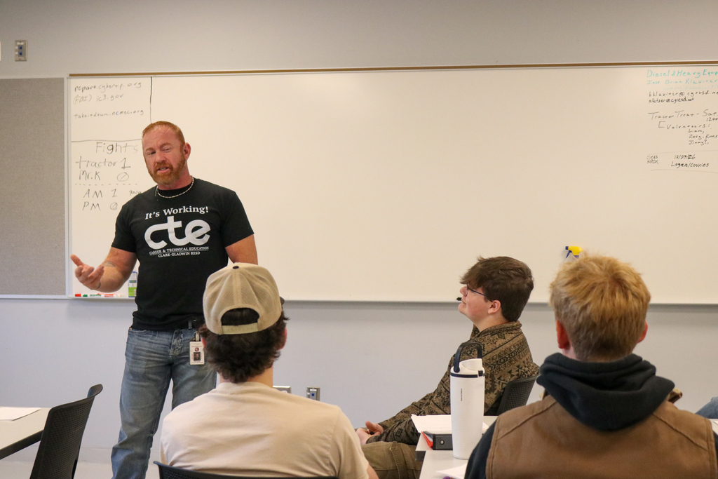 Instructor teaching students