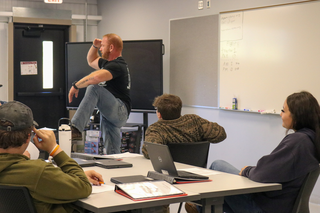 Instructor teaching students