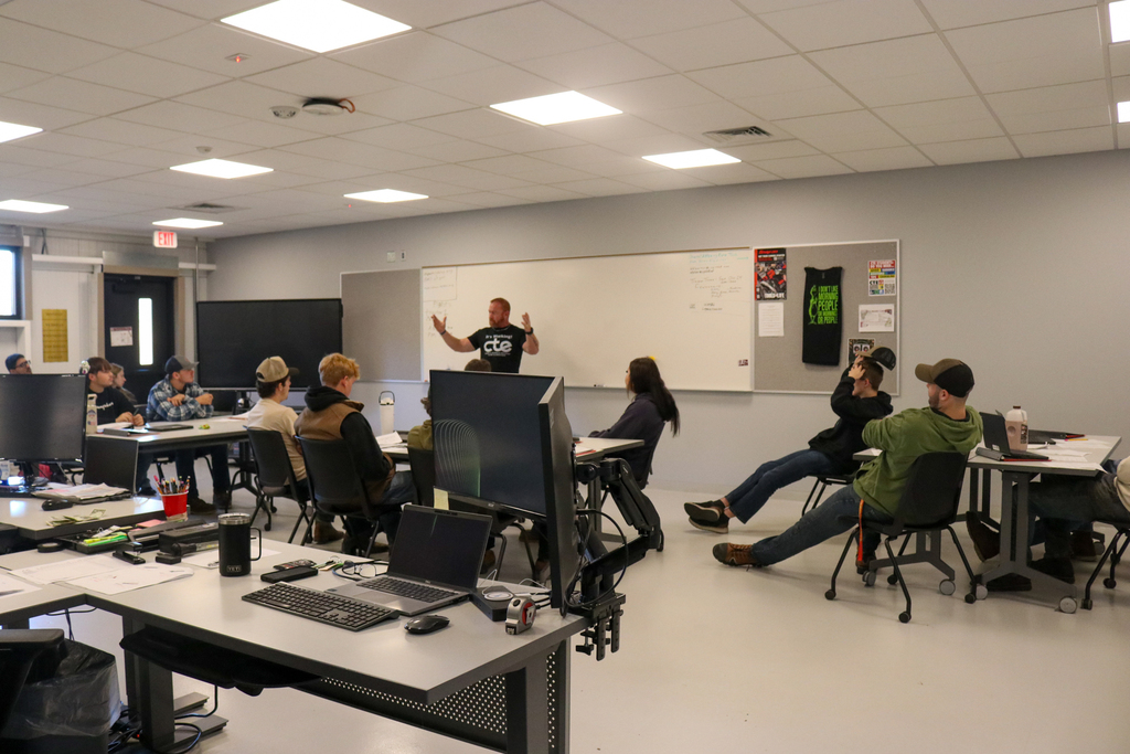 Instructor teaching students
