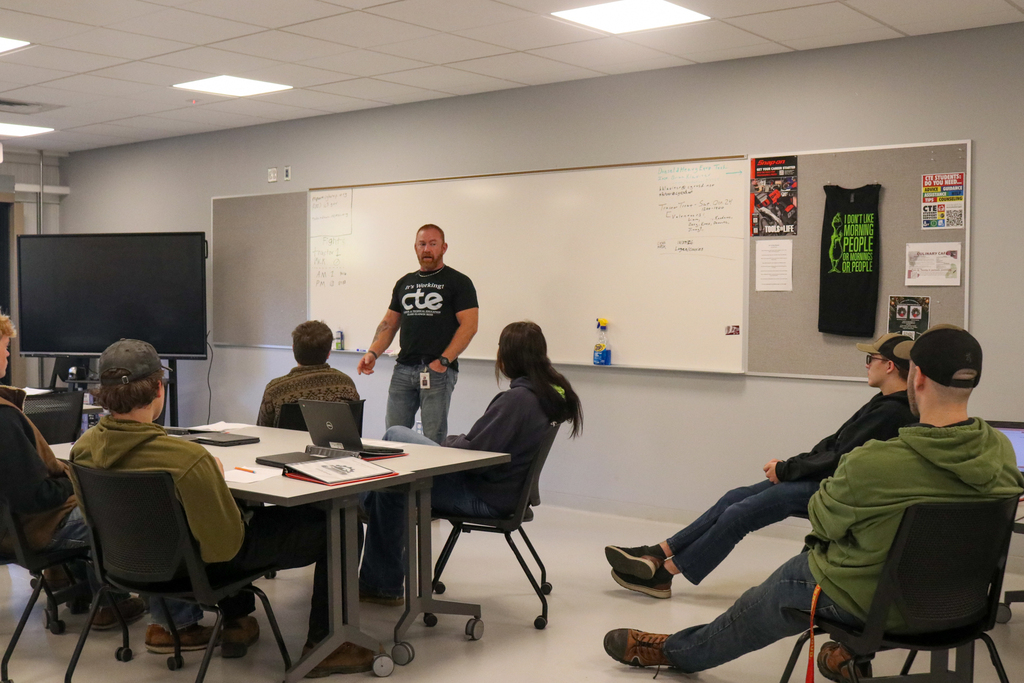 Instructor teaching students
