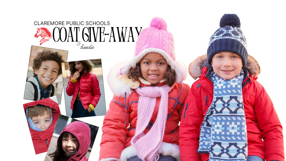 kids in coats, hats, scarves, and hoodies