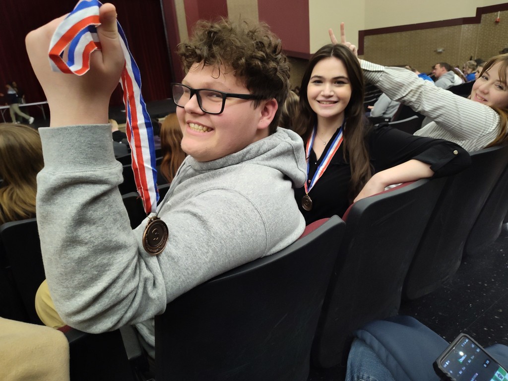 Students with their medals