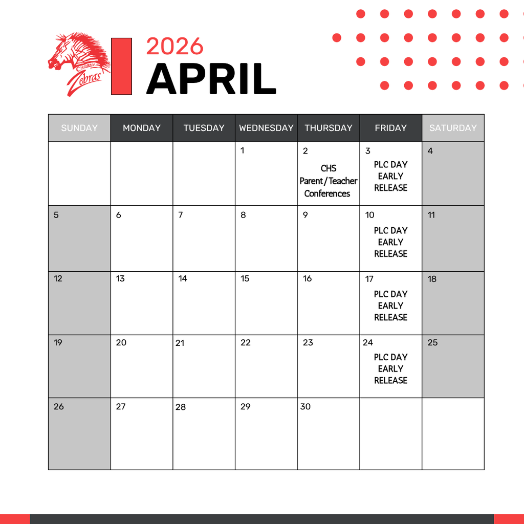 calendar with zebra logo and dates (all dates listed in article below) 