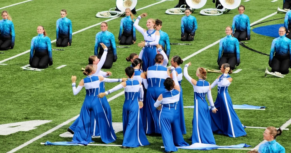 Marching Band students perform at a marching competition