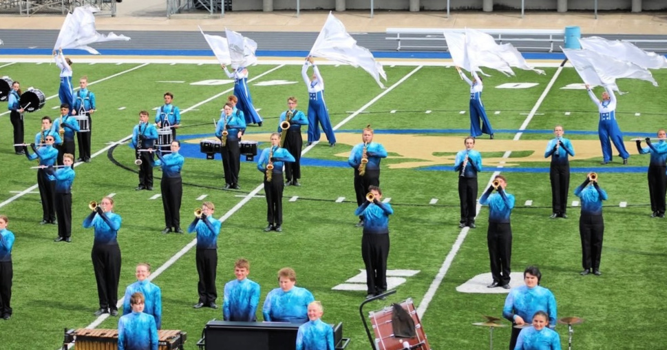 Marching Band students perform at a marching competition