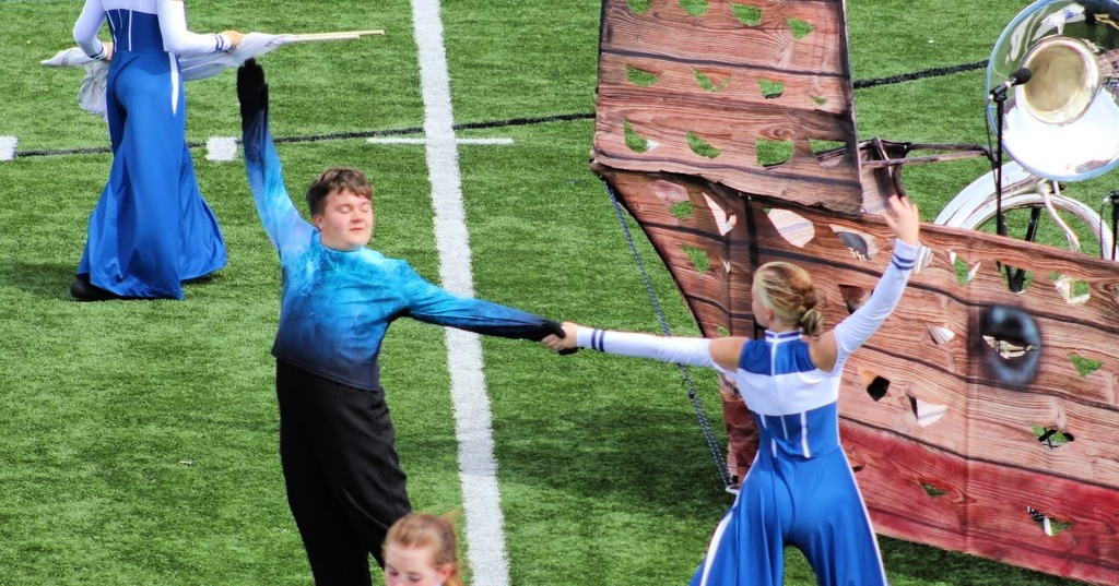 Marching Band students perform at a marching competition