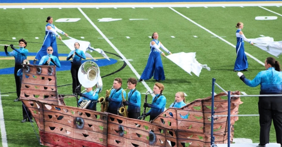 Marching Band students perform at a marching competition