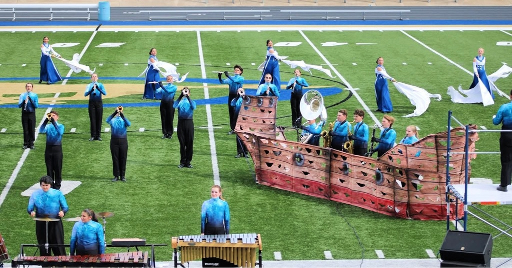 Marching Band students perform at a marching competition