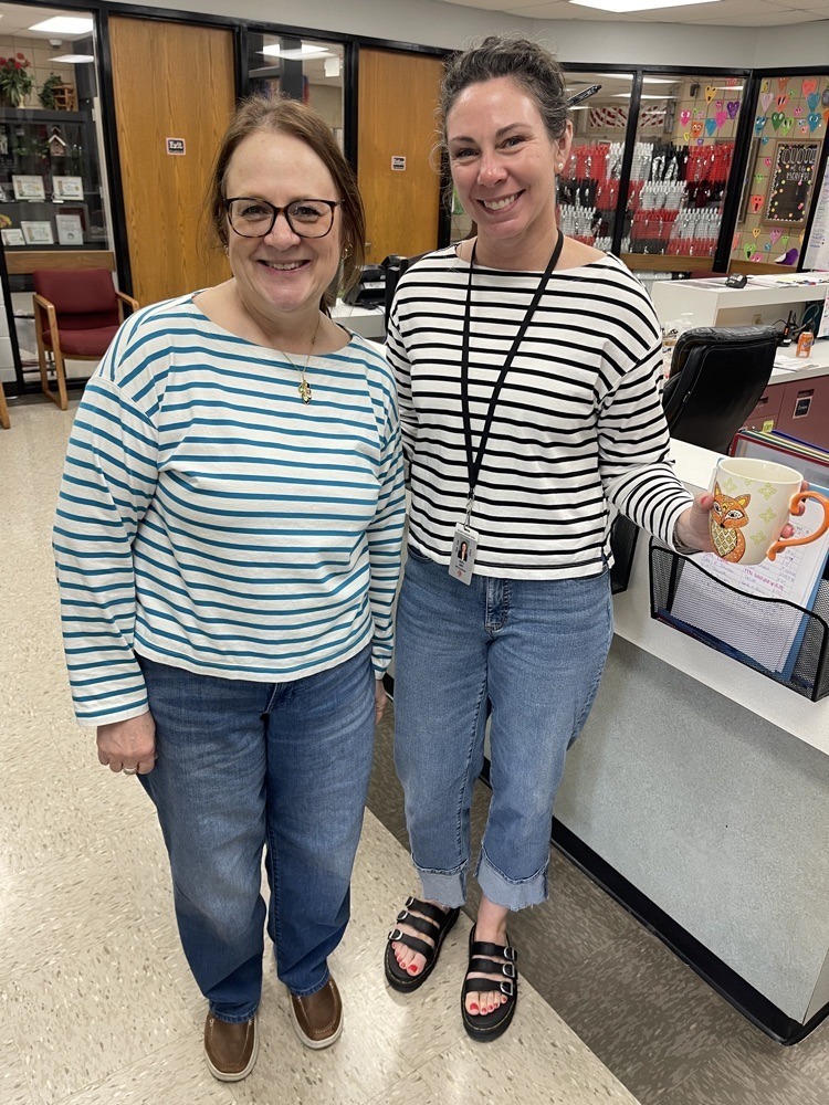 Ms. Kurth and Ms. James wearing matching outfits