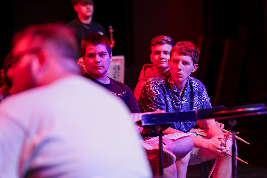 Student paying attention at Jazz Summit
