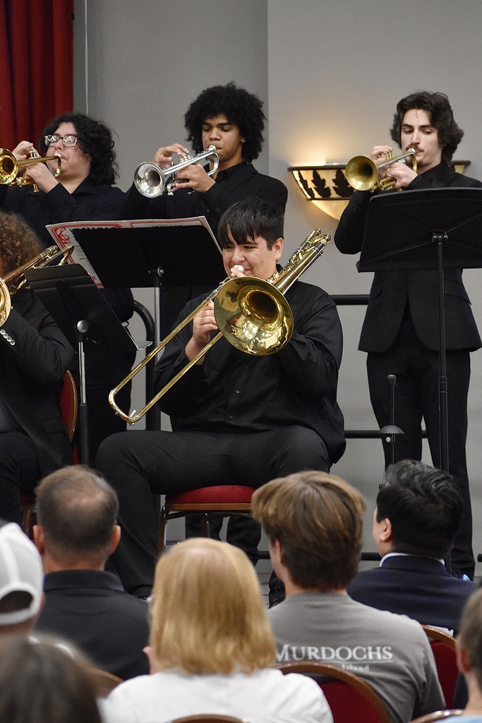 Harrison Fourkiller on trombone