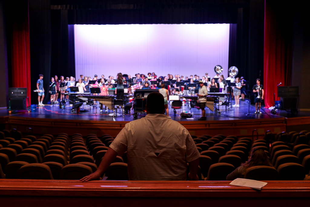 Band Director, T.J. Smith, looking out at his team.