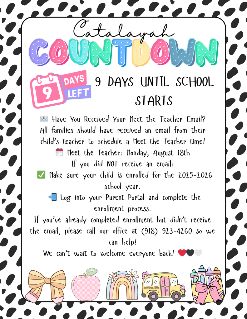 9 DAYS TO SCHOOL