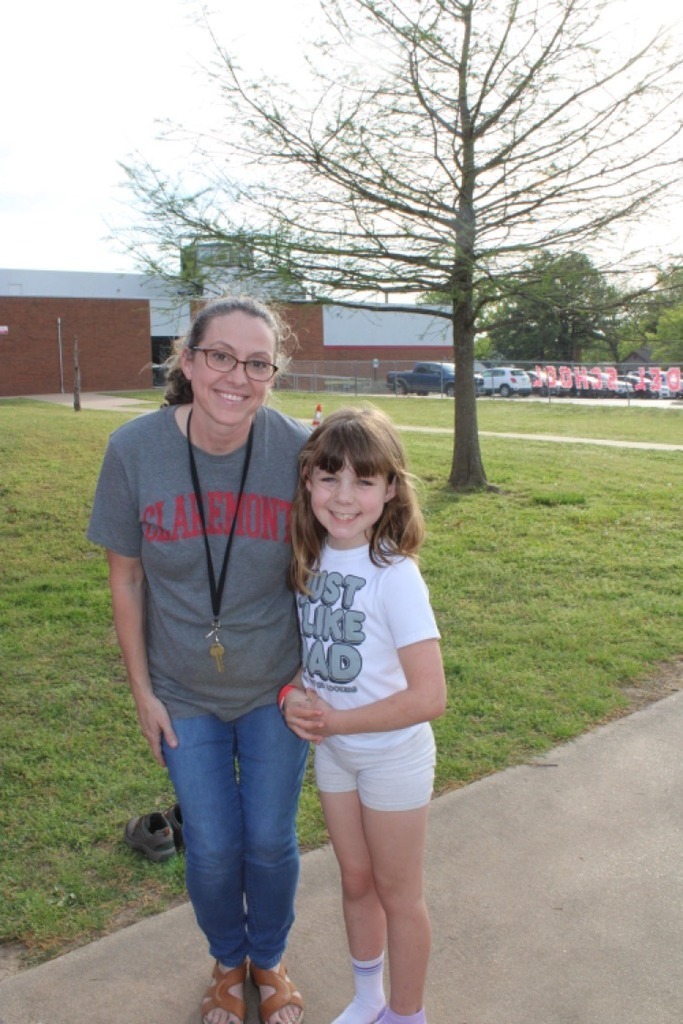 teacher with student outside