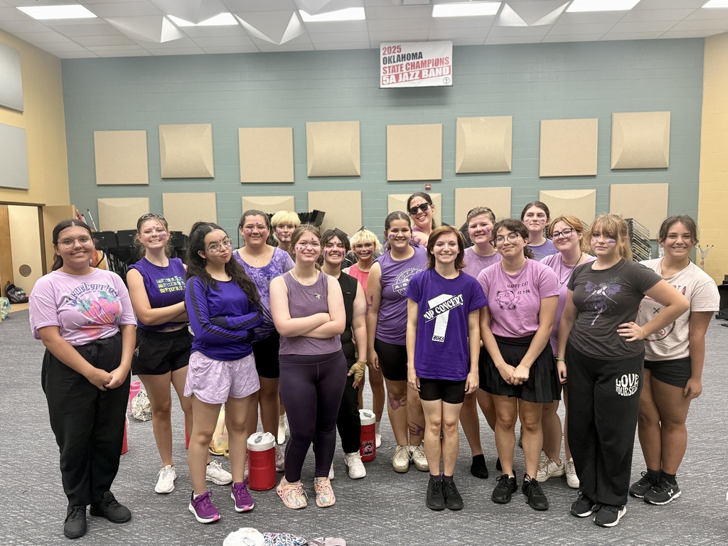 Color guard ready for the school year in purple