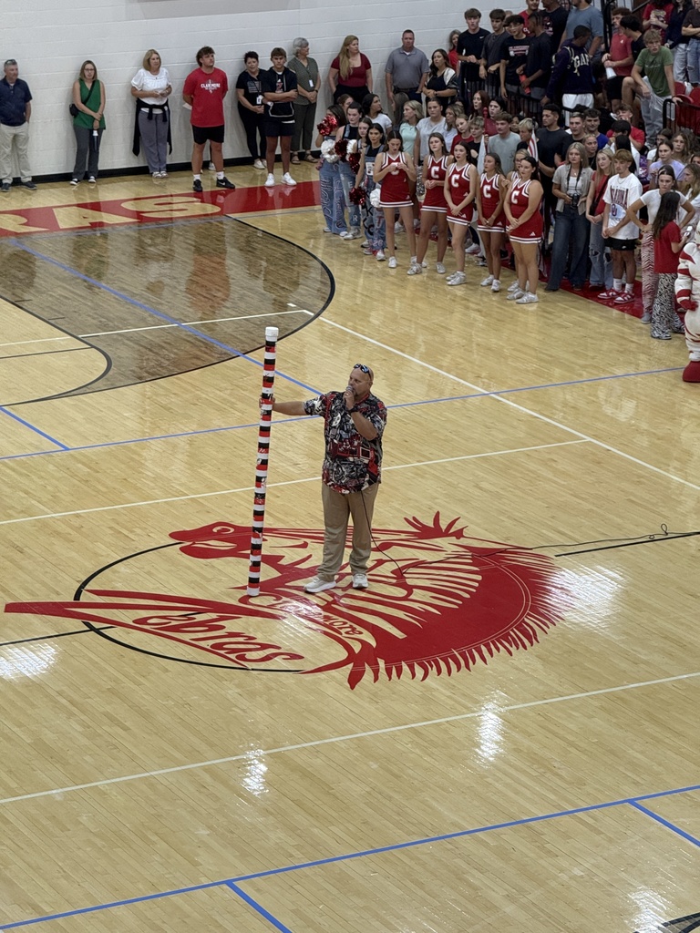 Mr. Doonkeen announcing the pep assembly