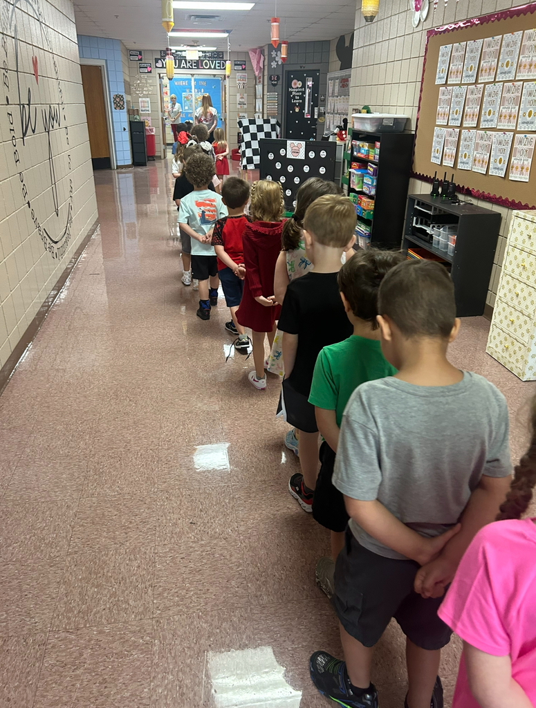 students working on hallway procedures 
