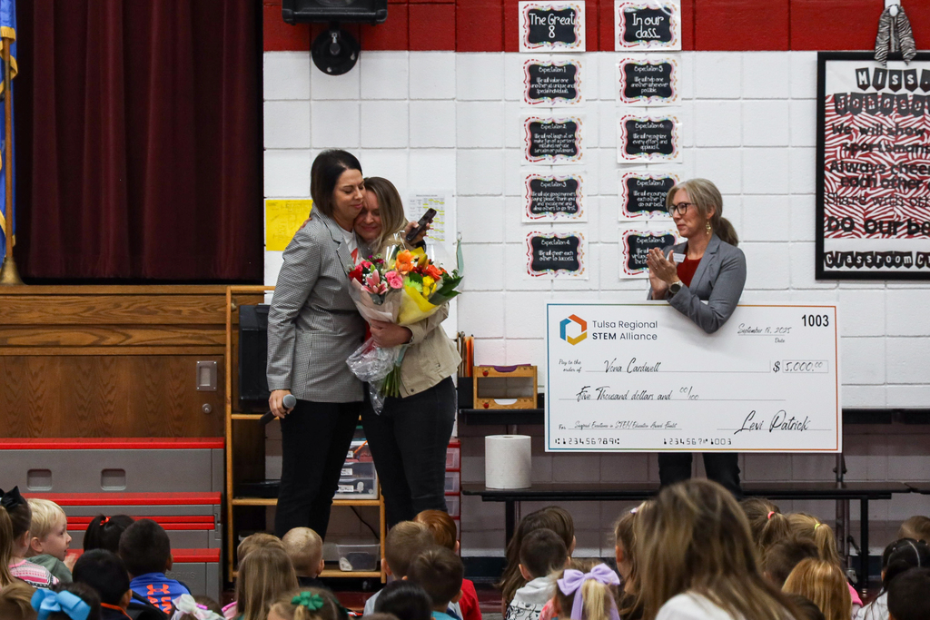 Mrs. Vona Cardwell celebrating with Mrs. Willard.