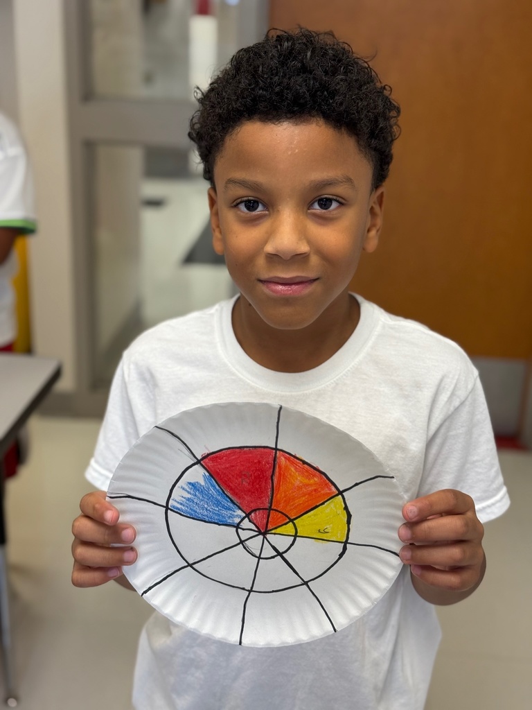 student with color wheel