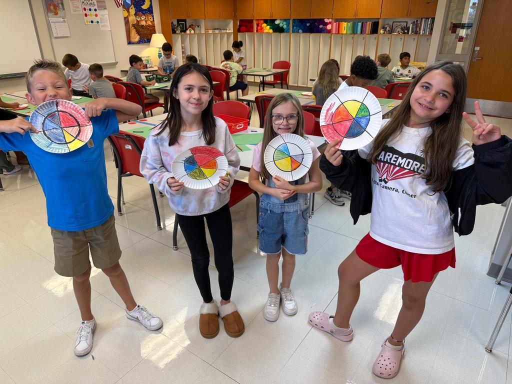 students excited about their color wheel