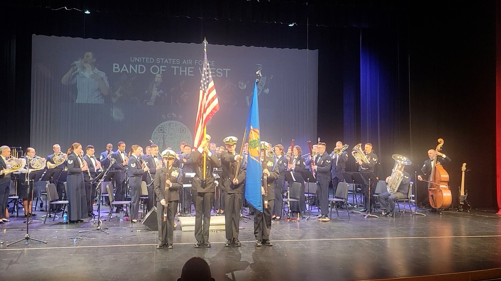 High School color guards at United States Air Force Band of the West performance.