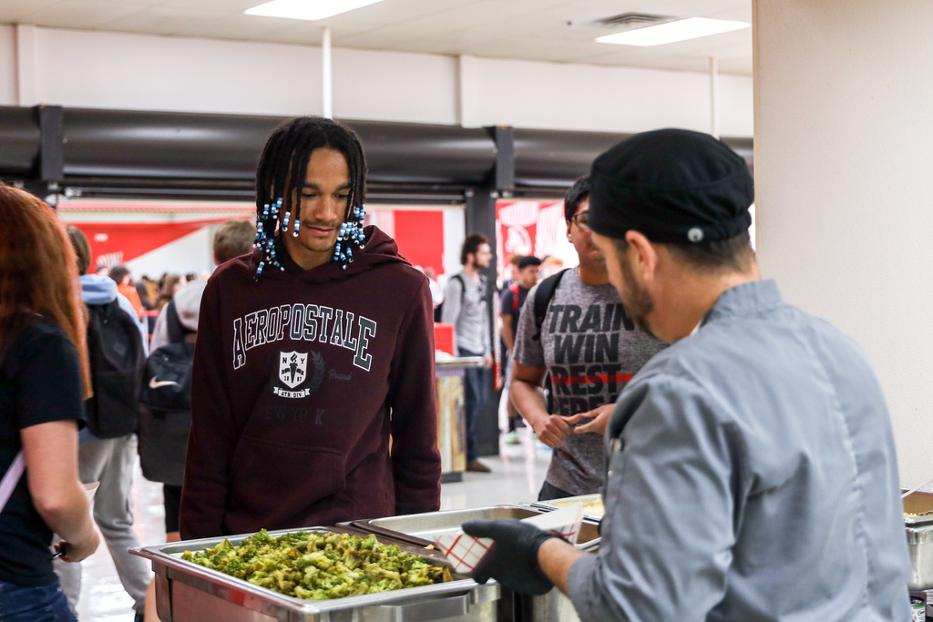 Chef Ryan serving students