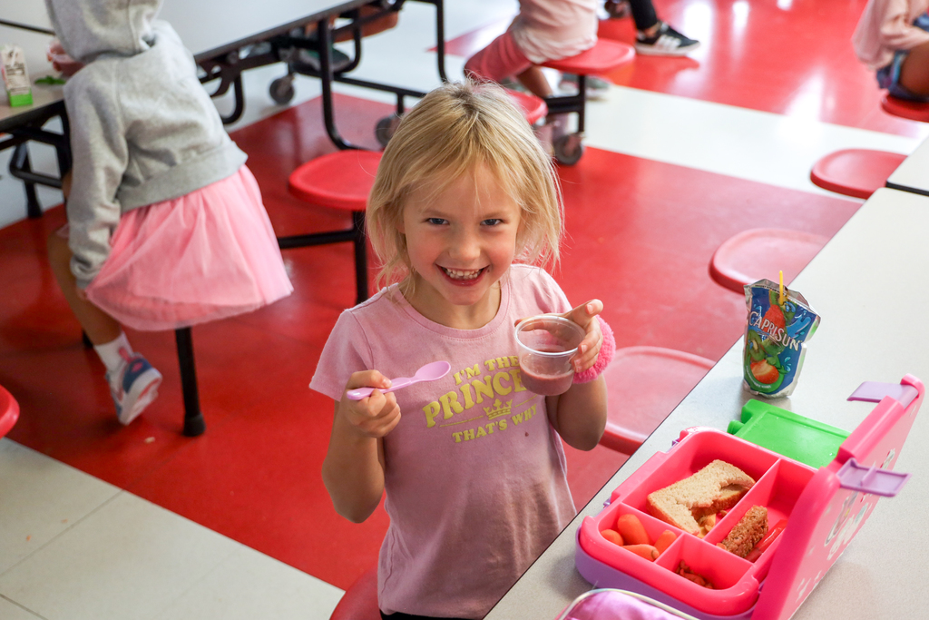 Elementary Student drinking smoothie