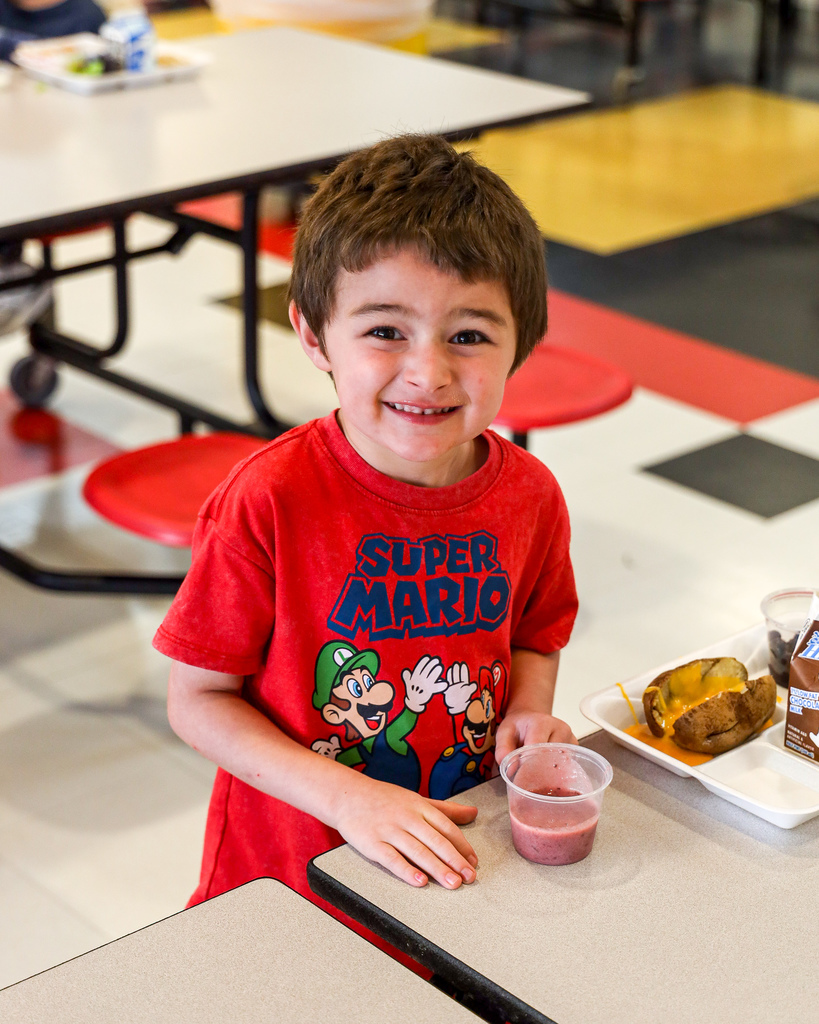 Elementary Student drinking smoothie