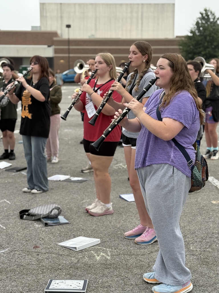 Band members warming up