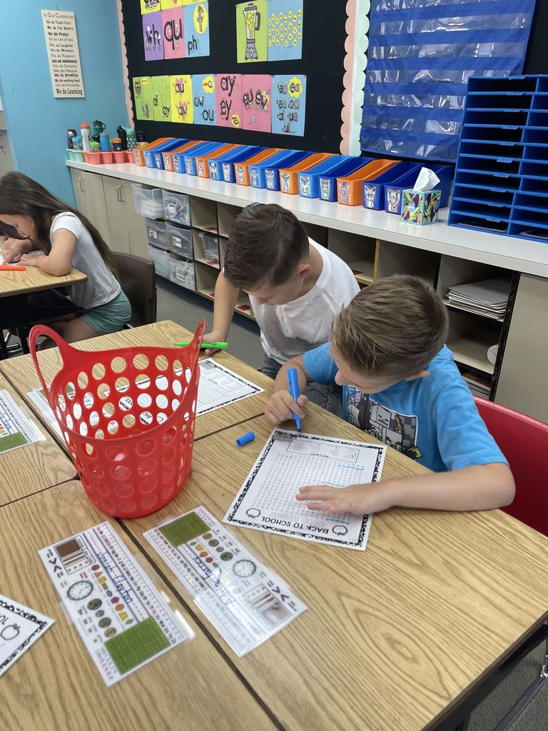 Students doing work