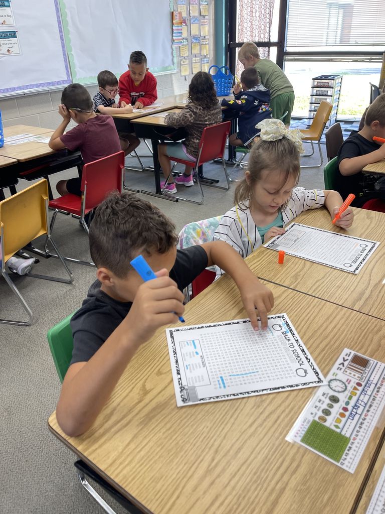 Students doing work