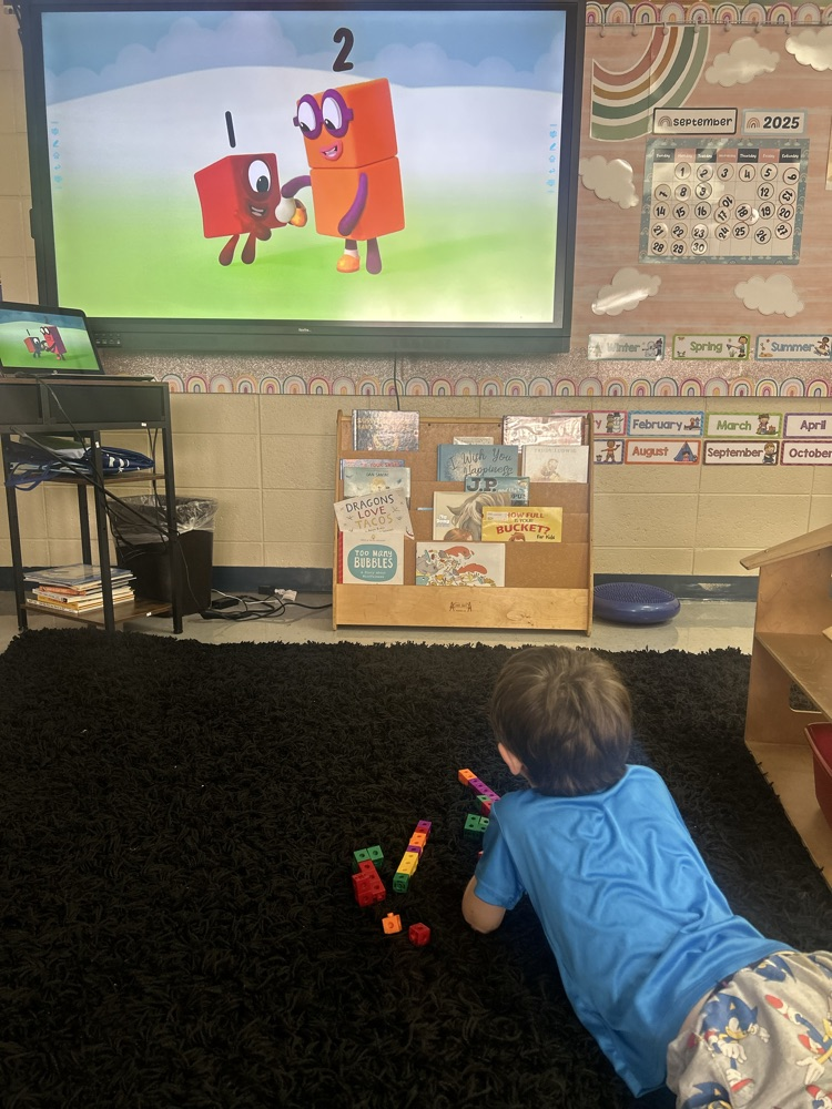 student with number blocks 