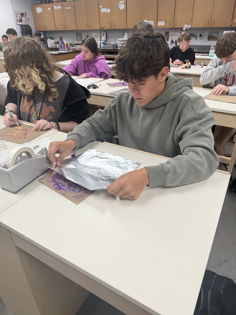 ✨ Our art students have been letting their creativity shine—literally! ✨ This week, they explored a unique technique using puffy paint and aluminum foil to create stunning metallic effects. The results? Bold textures, shimmering details, and one-of-a-kind masterpieces that catch the light just right.