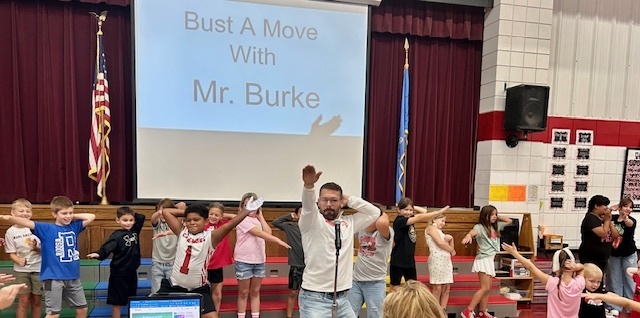 Mrs. Robinson's Class helping with the dance moves