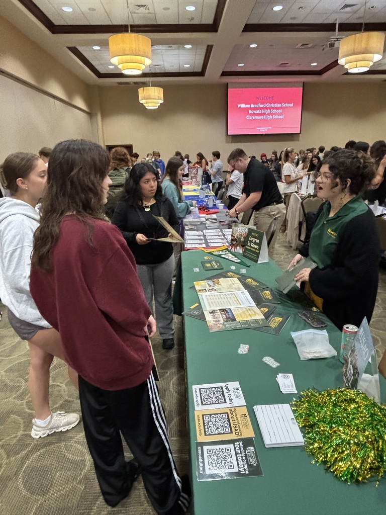 The senior class had the opportunity to attend the GPACAC Rogers County Area College Fair at RSU! π Students connected with representatives from 45 different colleges, asked great questions, and explored the opportunities each school has to offer. This event is always a highlight of the year for our seniors! β¨