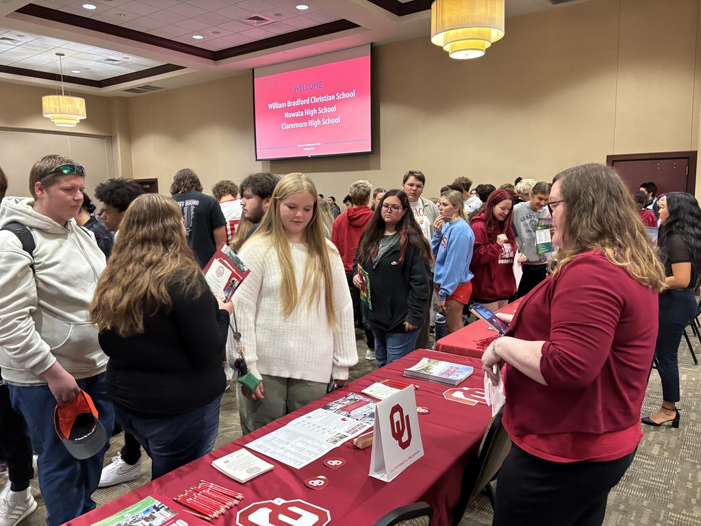 The senior class had the opportunity to attend the GPACAC Rogers County Area College Fair at RSU! π Students connected with representatives from 45 different colleges, asked great questions, and explored the opportunities each school has to offer. This event is always a highlight of the year for our seniors! β¨