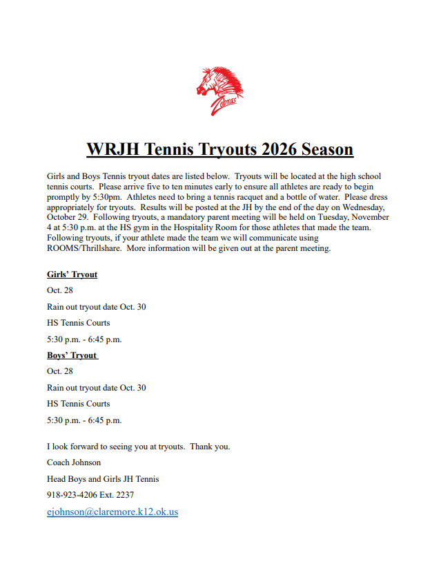 tennis tryout