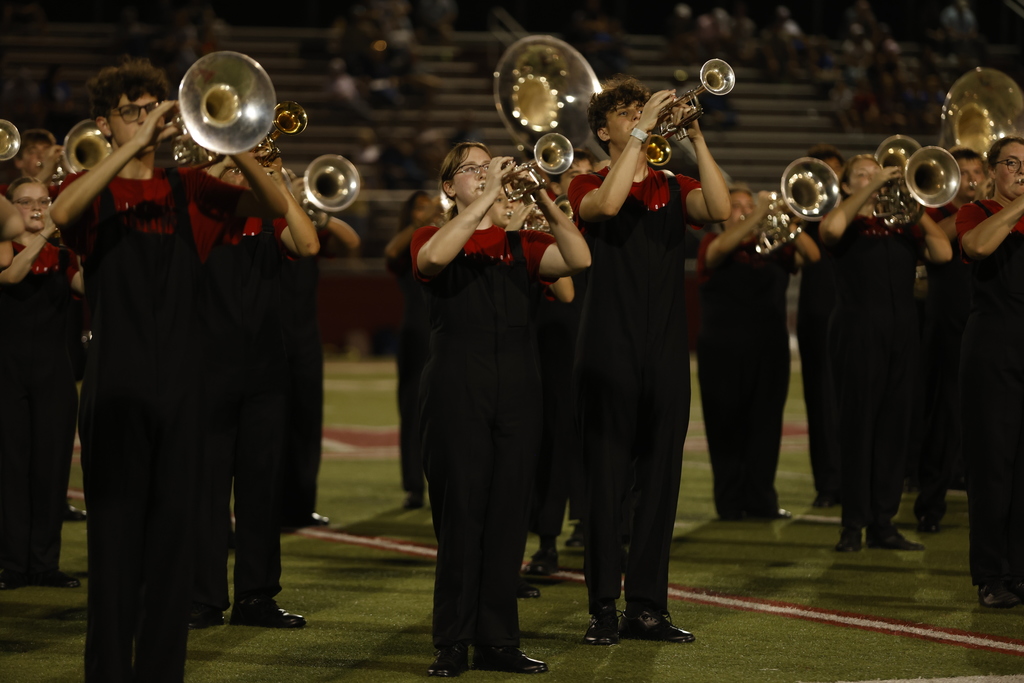 Band Performing from the stands at Football Game